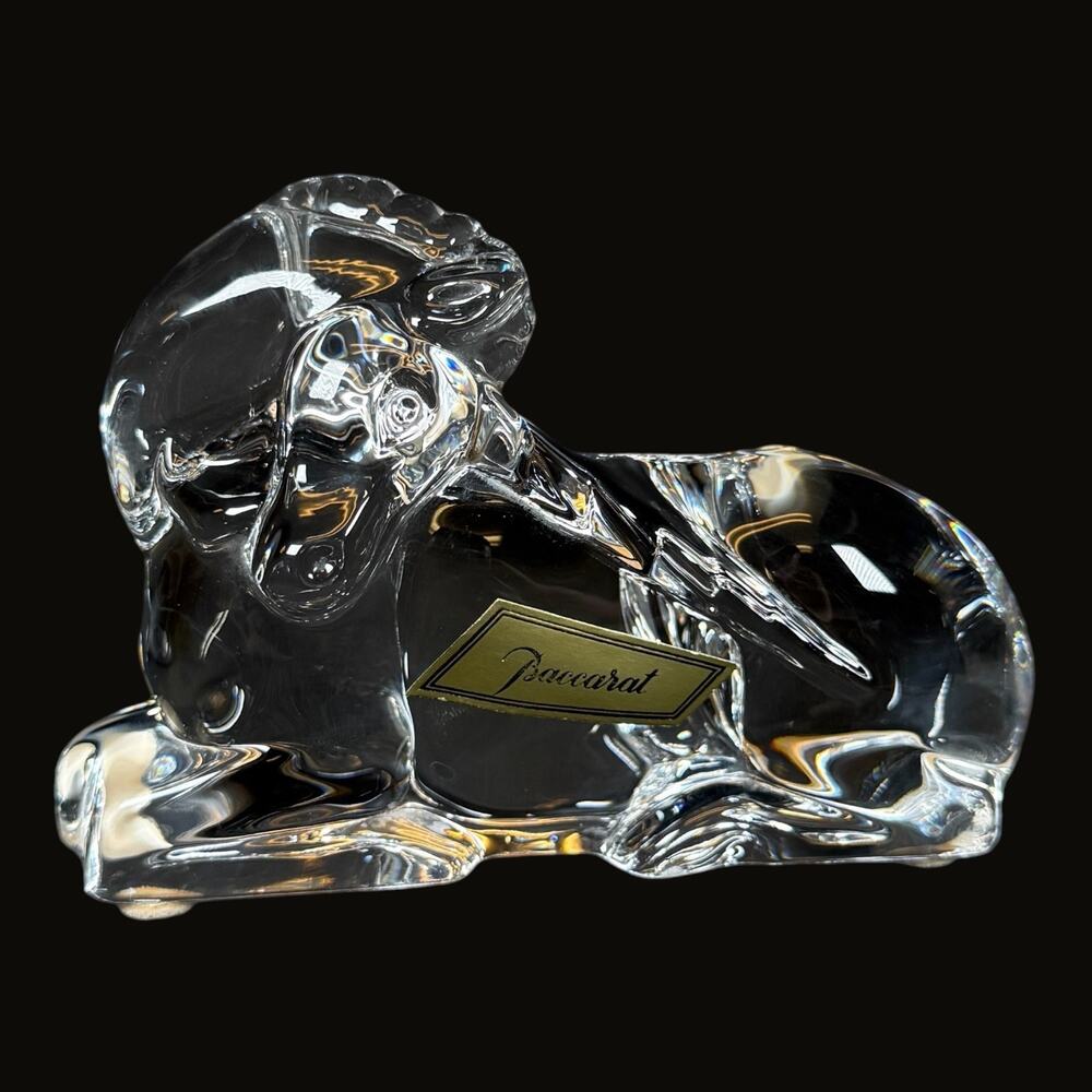 4.5"/3"/1.5" Baccarat France Clear Crystal Glass Unicorn Figurine France